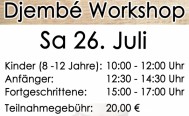 Djembé Workshop am Samstag, 26. Juli