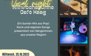 Vocalnight am Mittwoch 25. Oktober im Café Haag Tübingen